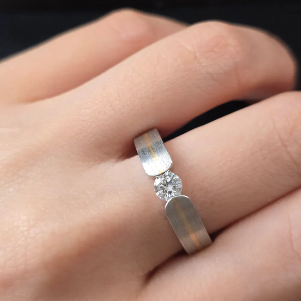 Wedding Band in 14KT Yellow gold & Platinum PT950 | 1519