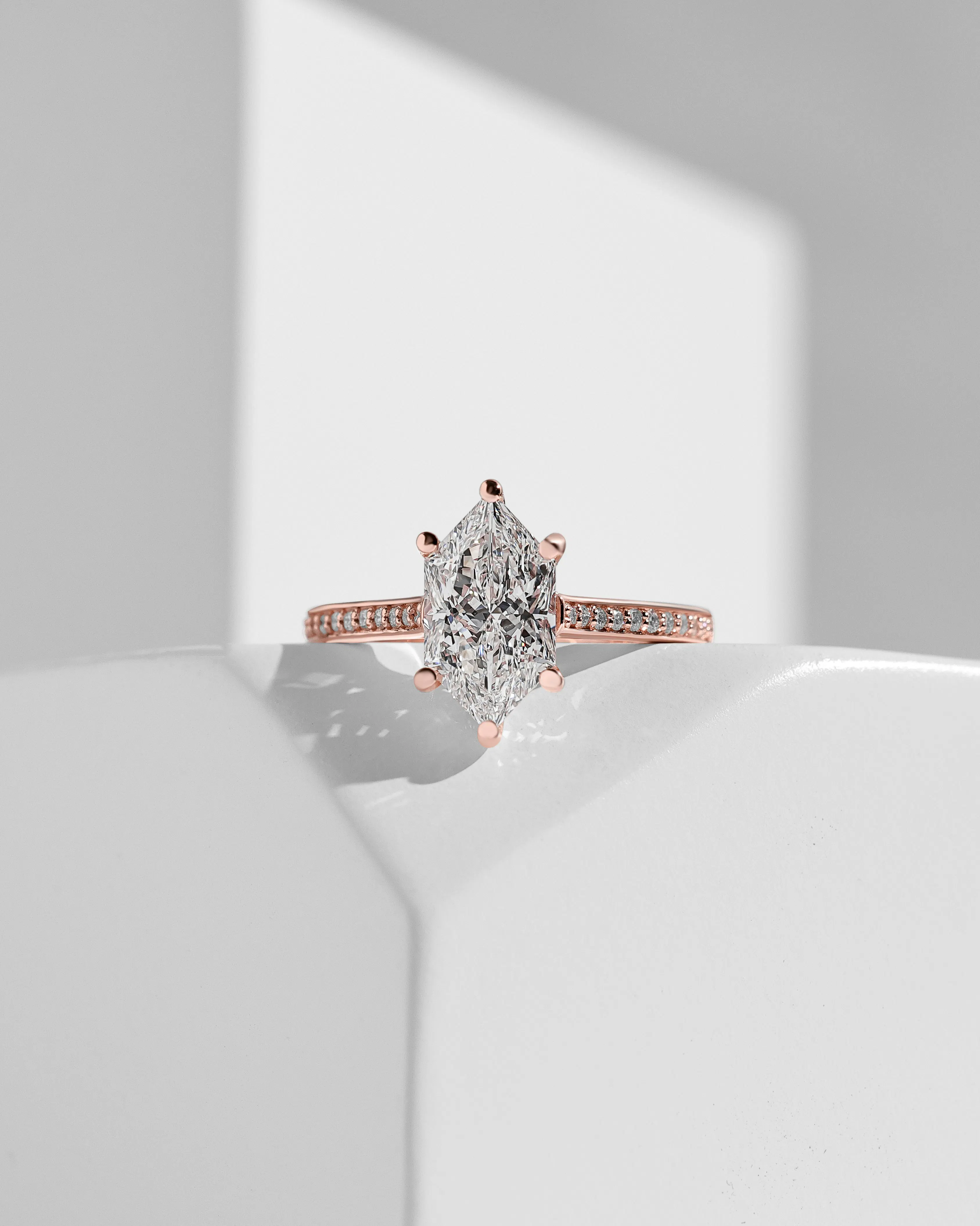 Marquise cut diamond engagement ring