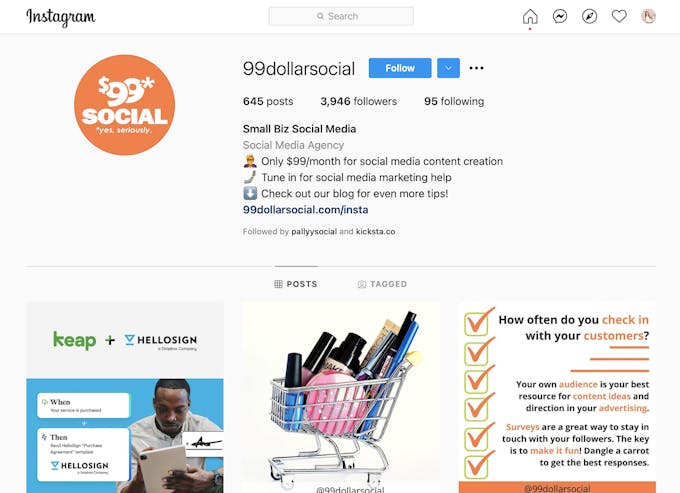 99 dollar social - social media agency