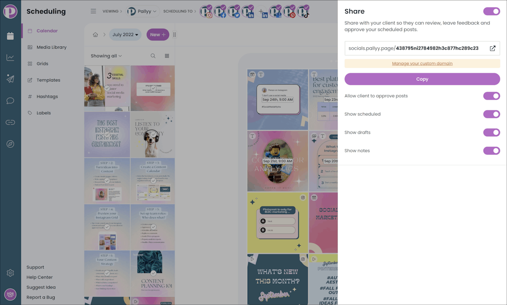 Share your instagram grid feed.