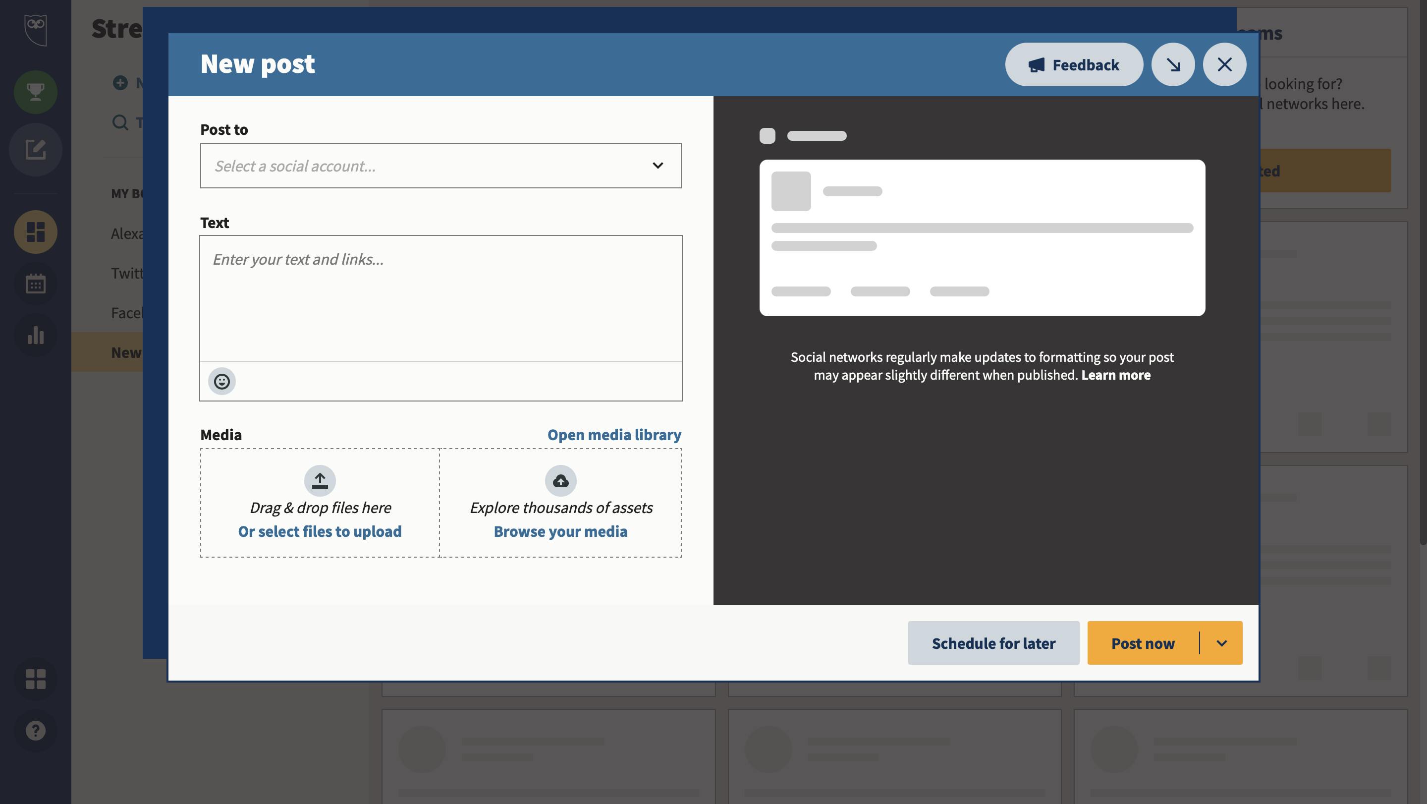 Social media scheduling tools