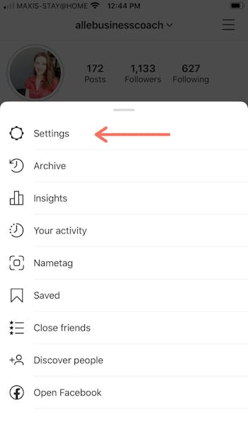 Click on the settings button in the menu