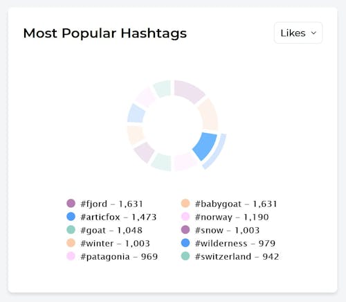 Screenshot of your best hashtags in the sharemyinsights.com app.