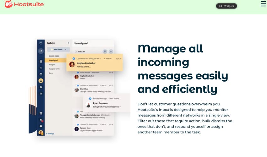 Hootsuite social inbox feature