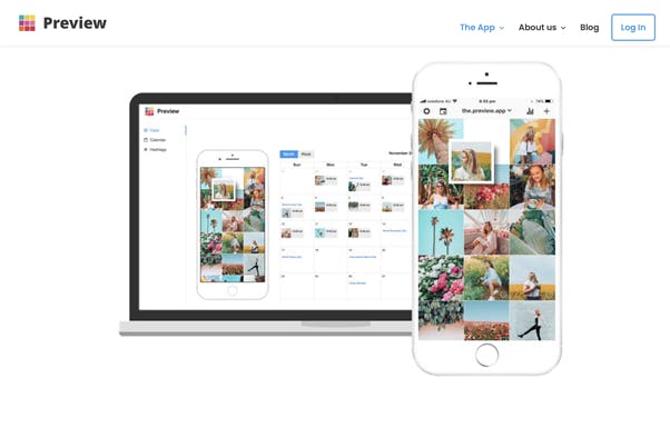 Preview app homepage for creating Instagram grids