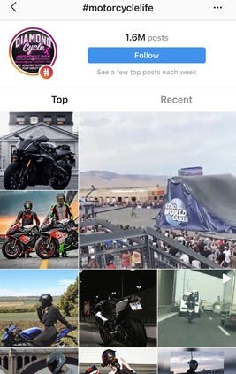 Biker Hashtags