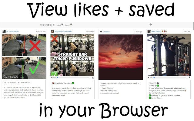Improved layout for Instagram.com in the google chrome store.