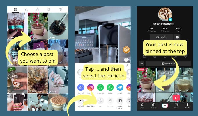 How to pin a video on TikTok
