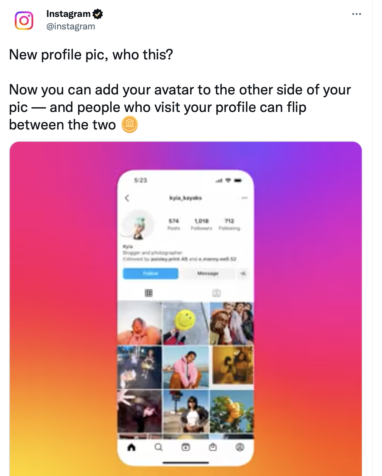 Instagram Dynamic Profile Picture [Flipping Avatar]