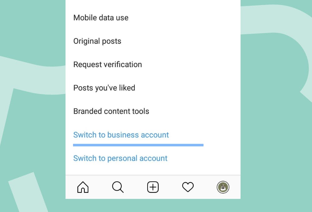 Click switch to business account