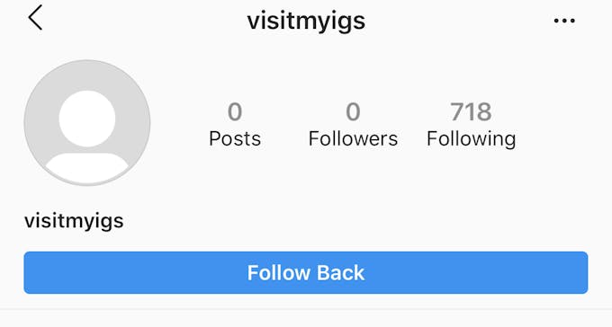 An example of a fake Instagram follower, that you should delete!