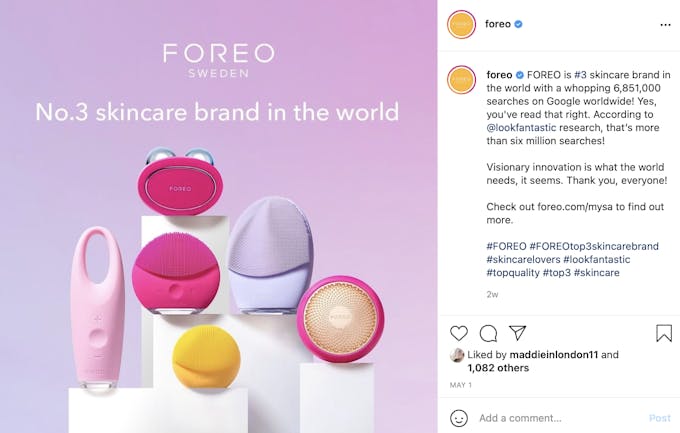 An Instagram caption using numbers & statistics