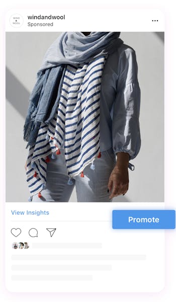 Screenshot of an Instagram post highlighting the promote button that you can use to boost your post.