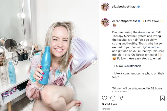 OvationHair uses influencers to promote their products