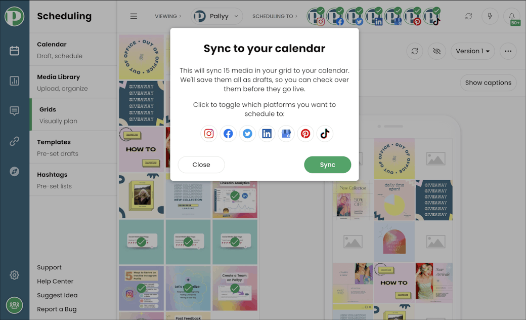 Instagram Feed Planner - Sync