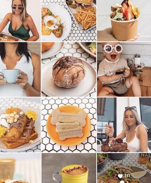 Ensure your feed doesn't look messy by using a similar color palette