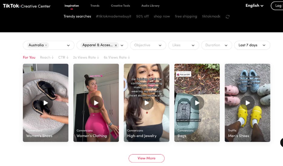 TikTok Creative Center Trending Searches