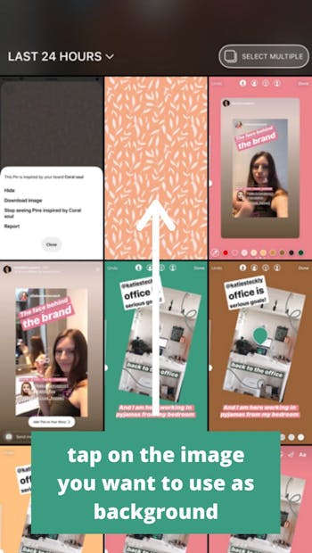 Choose an image or pattern to use as your Instagram story background