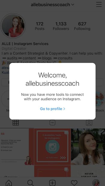 And that's it, you have now switch your Instagram to a business account!