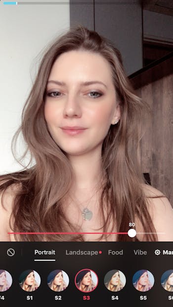 A screenshot of the tiktok filters feature