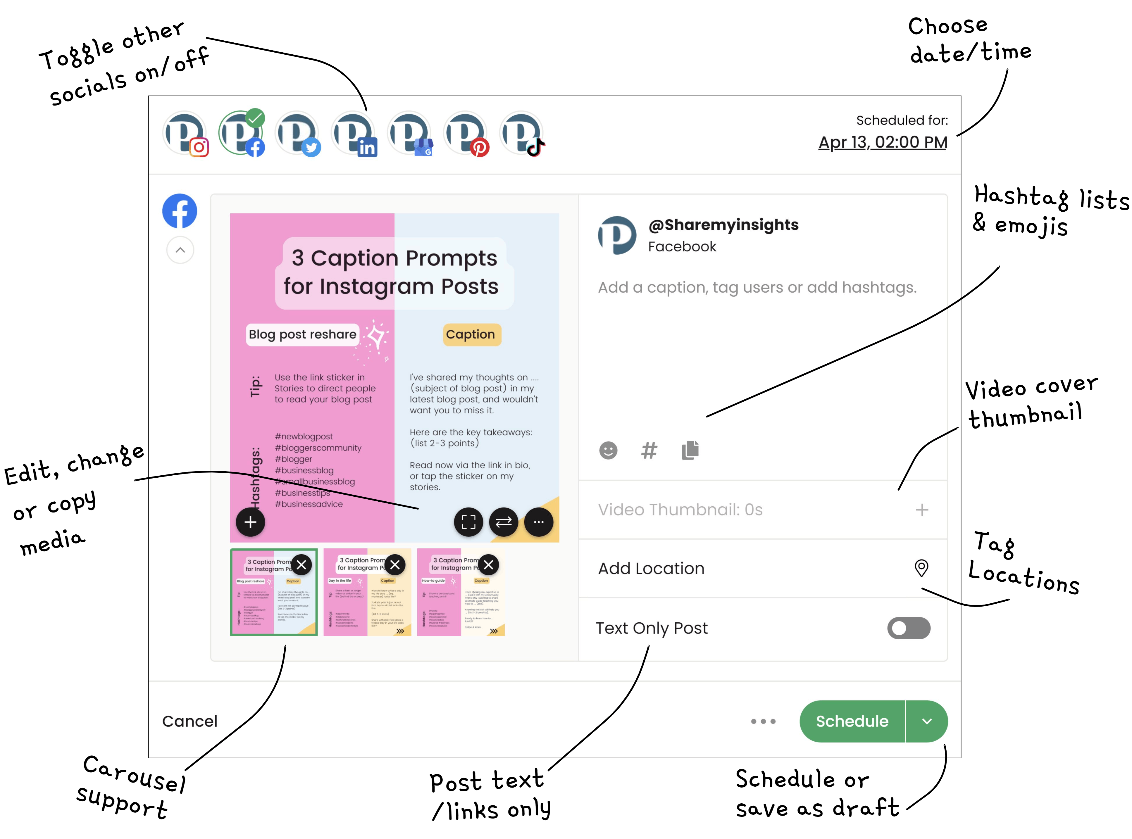 Facebook Post Scheduler — Plan Status Updates