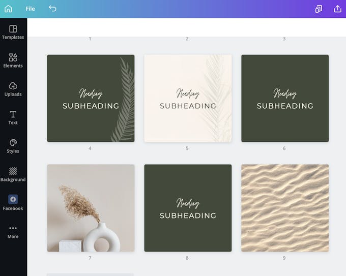 A few canva templates