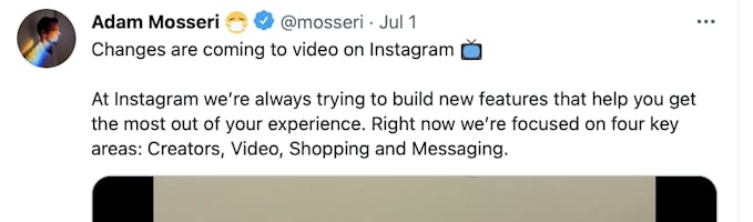 Instagram CEO announces that changes are coming to video on Instagram
