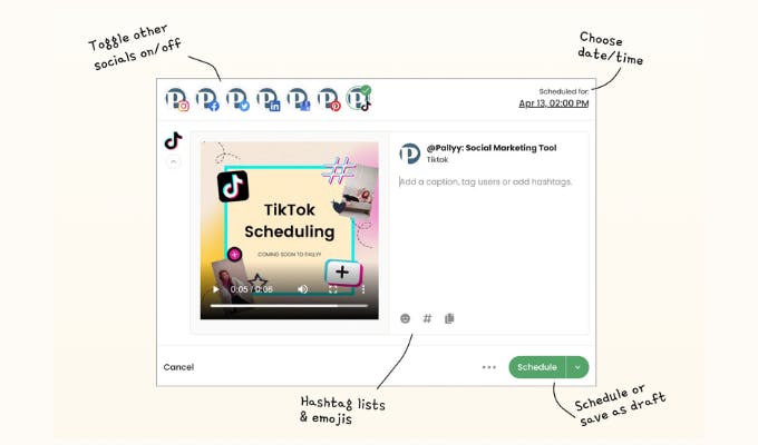 TikTok scheduling with Pallyy