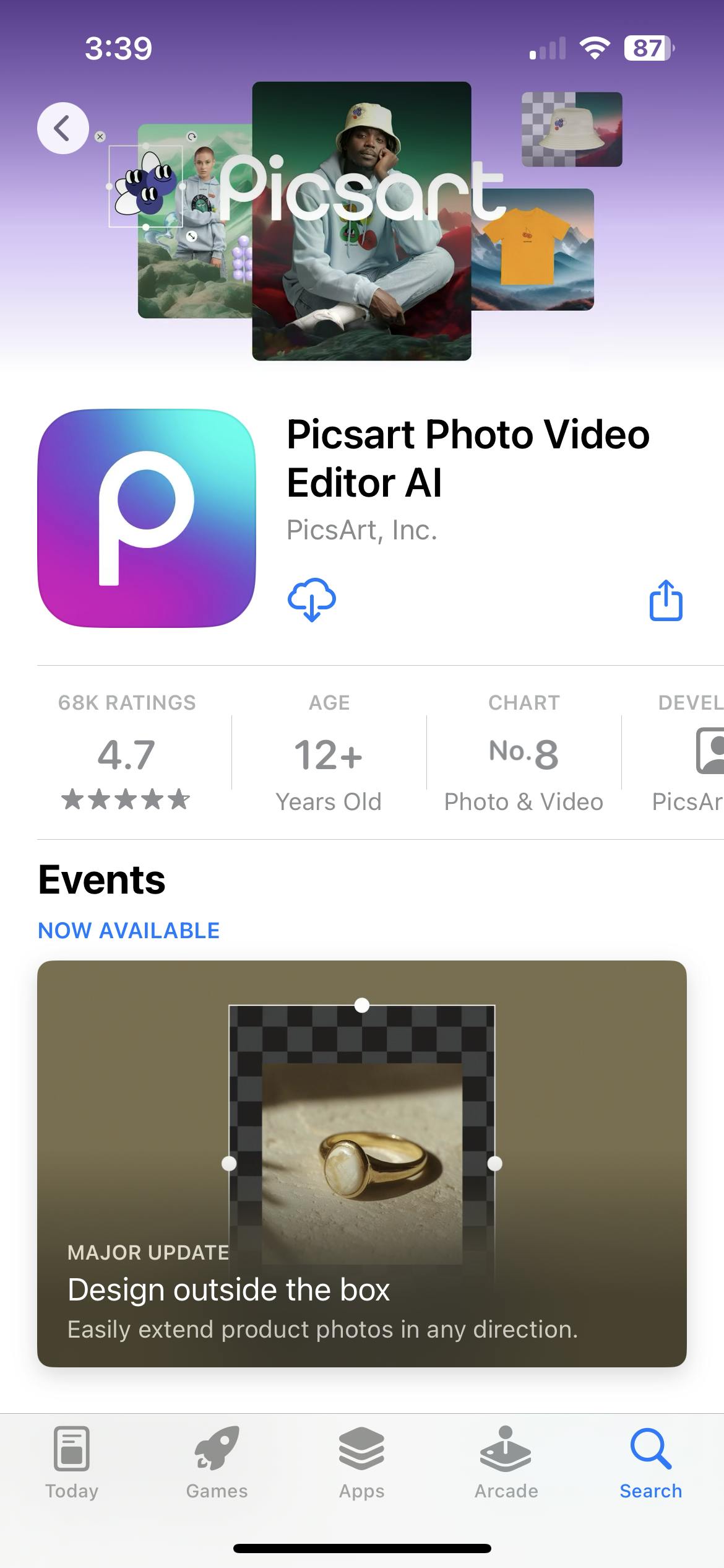PicsArt mobile app