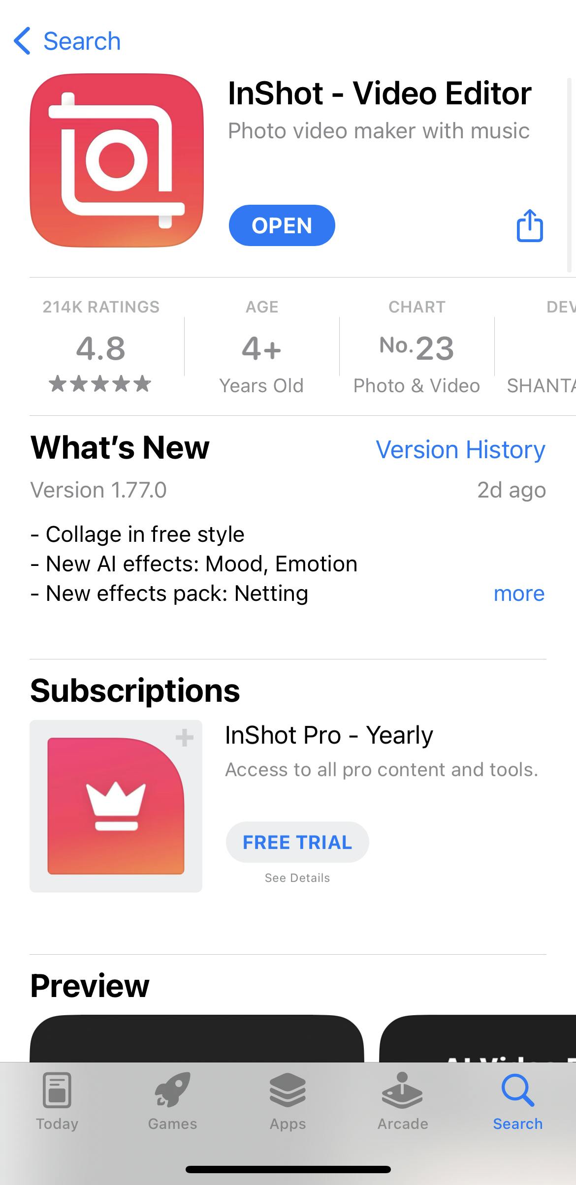 InShot video editor for Instagram stories and reels