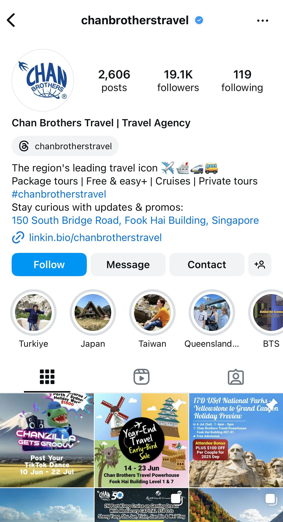 Travel agency highlights example