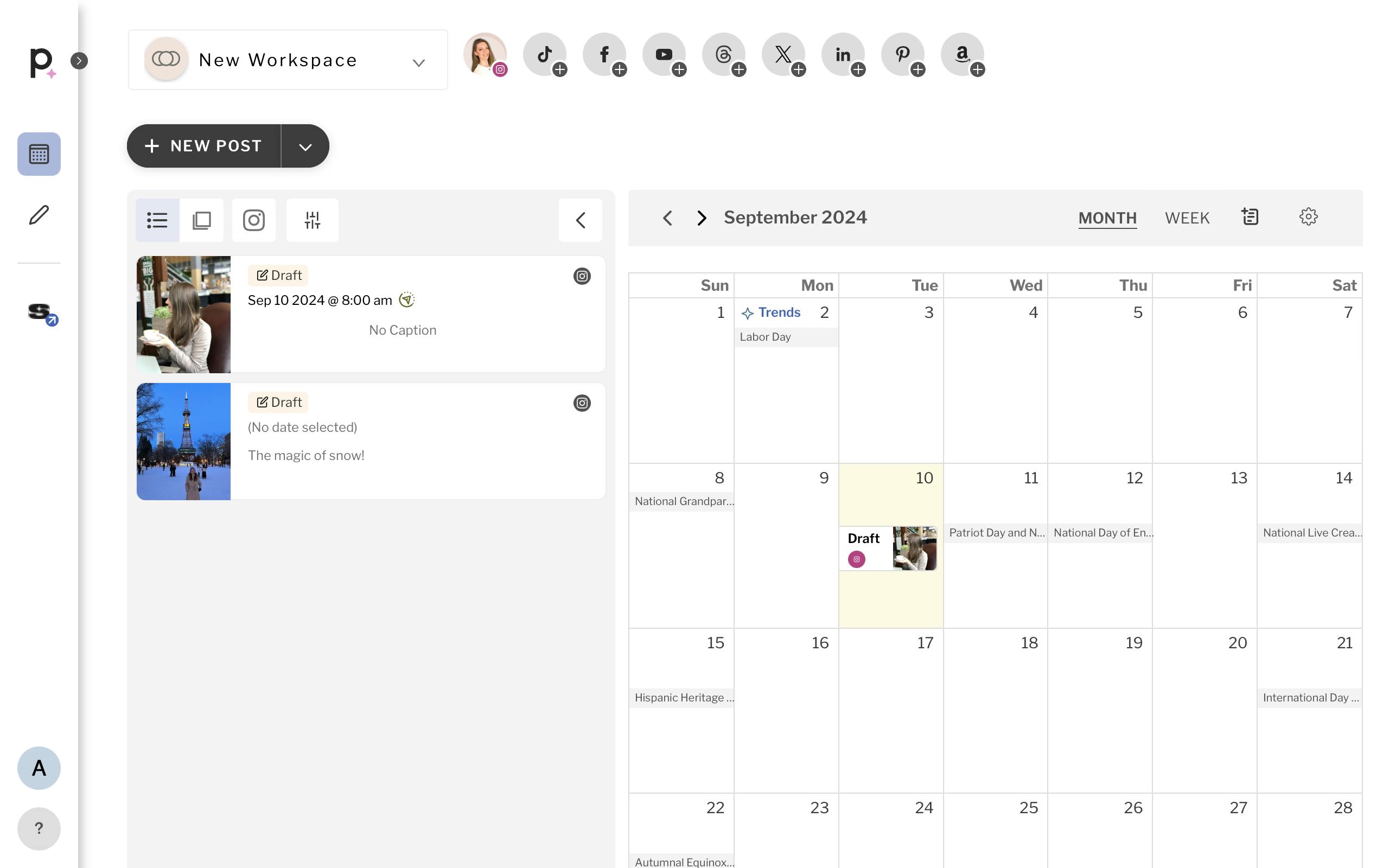 Planoly - Calendar view