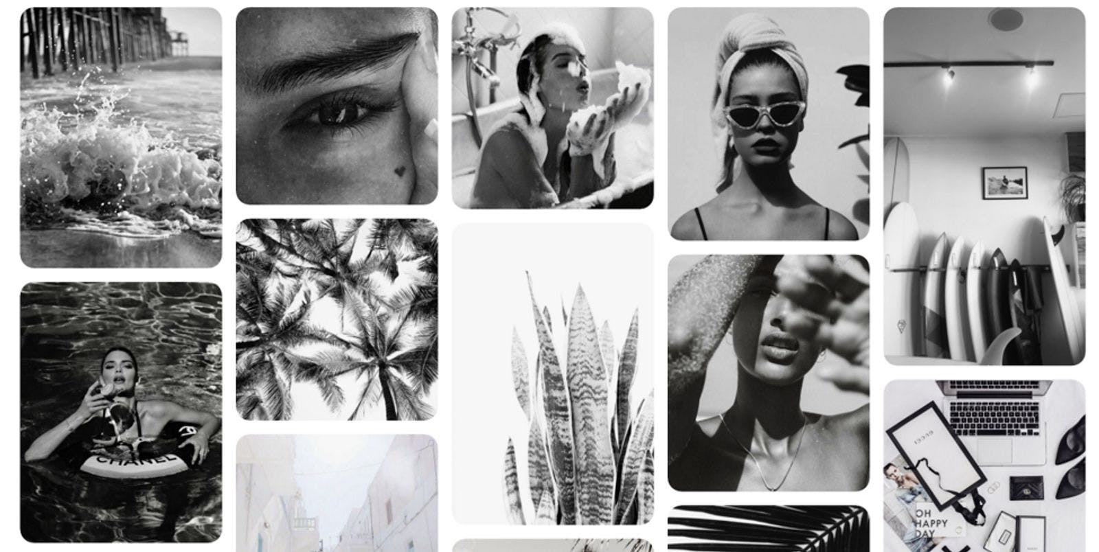 Black and white Instagram aesthetic