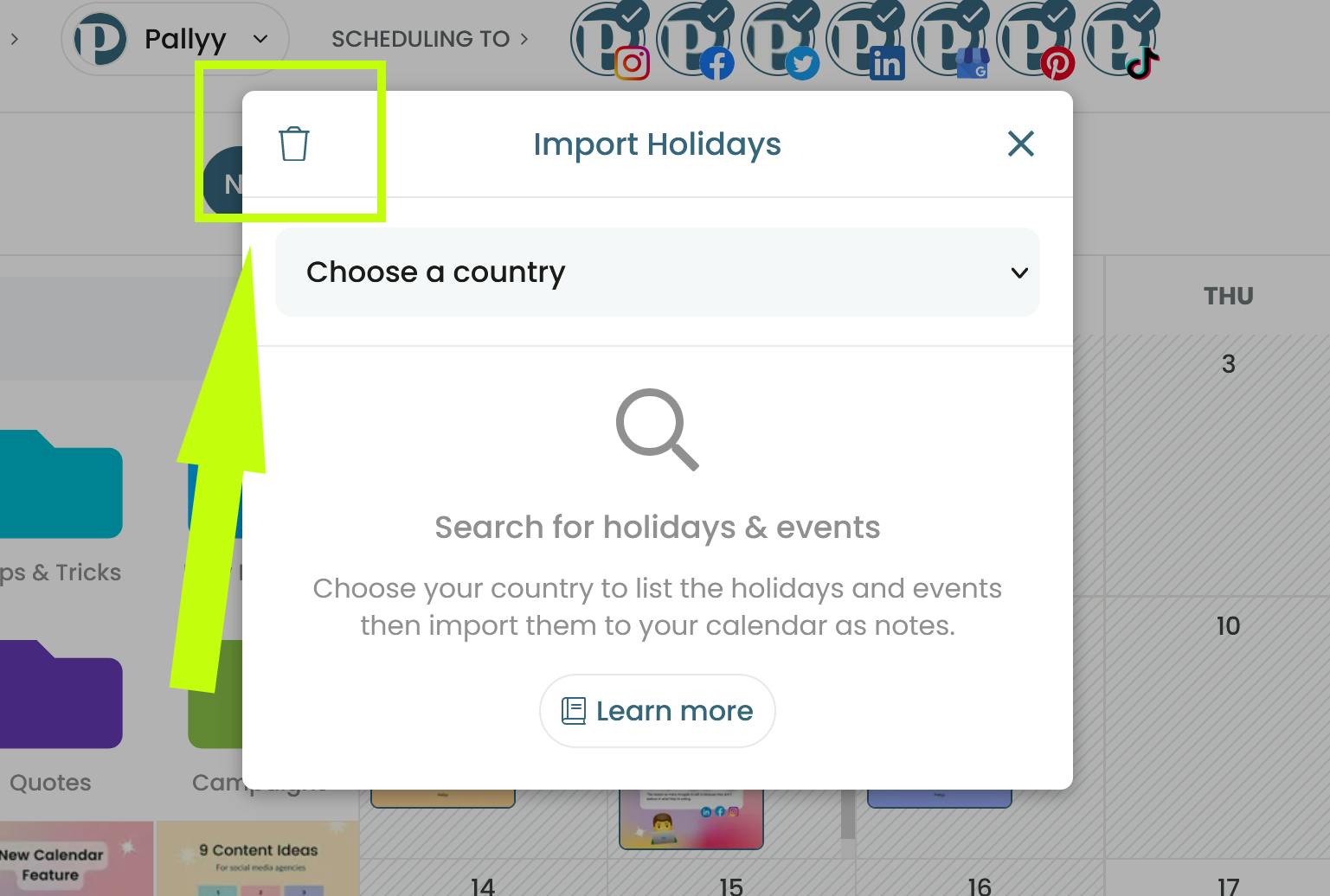 Importing Holidays Importing Holidays