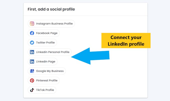 Connect your linkedin profile to Pallyy from the social sets page