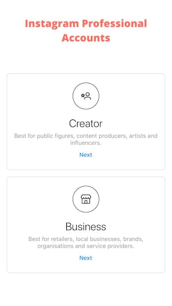What is a professional account on instagram? Instagram has 2 options: business and creator accounts.
