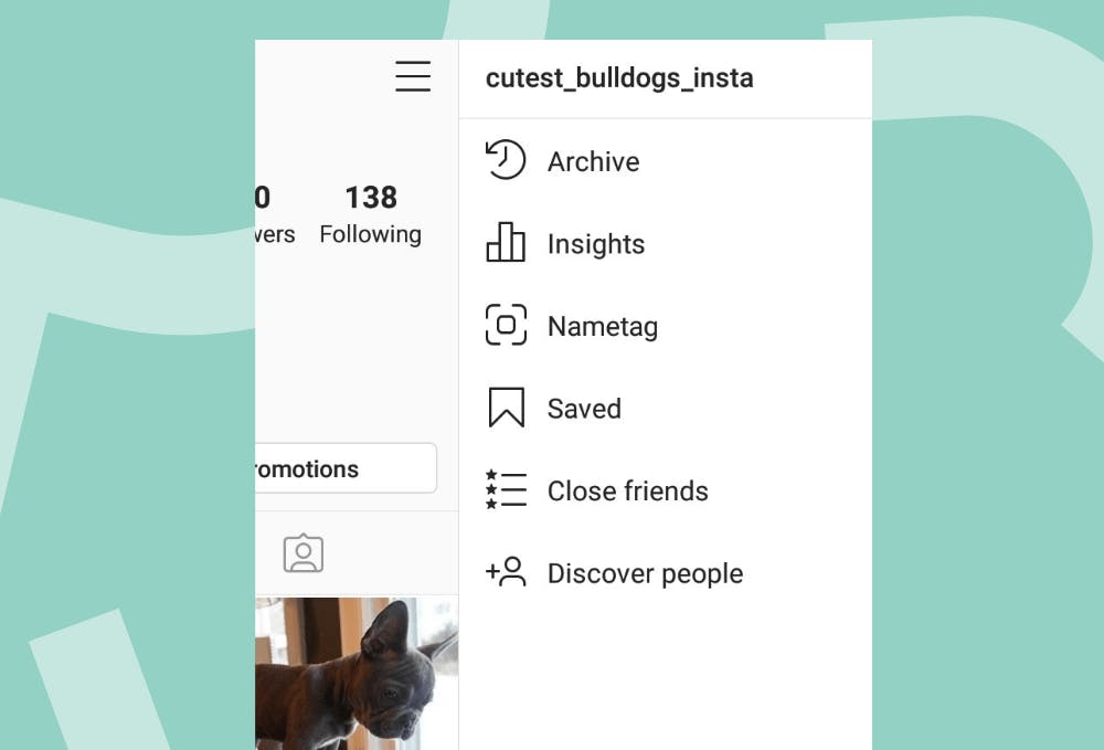 Tap the hamburger menu on your profile page