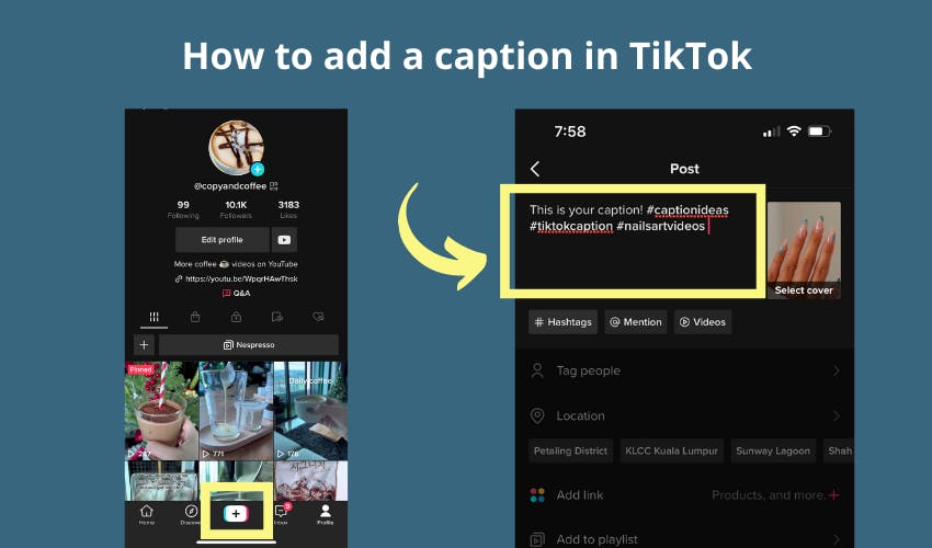 How to add captions in TikTok