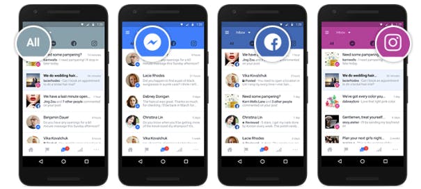 Facebooks social inbox, where you can manage all of your comments