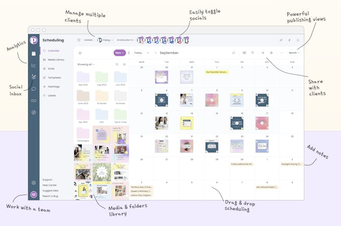 Pallyy's Instagram scheduling tool dashboard