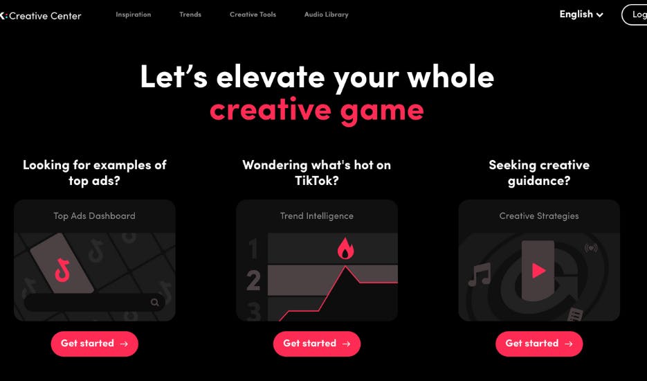 TikTok Creative Center dashboard