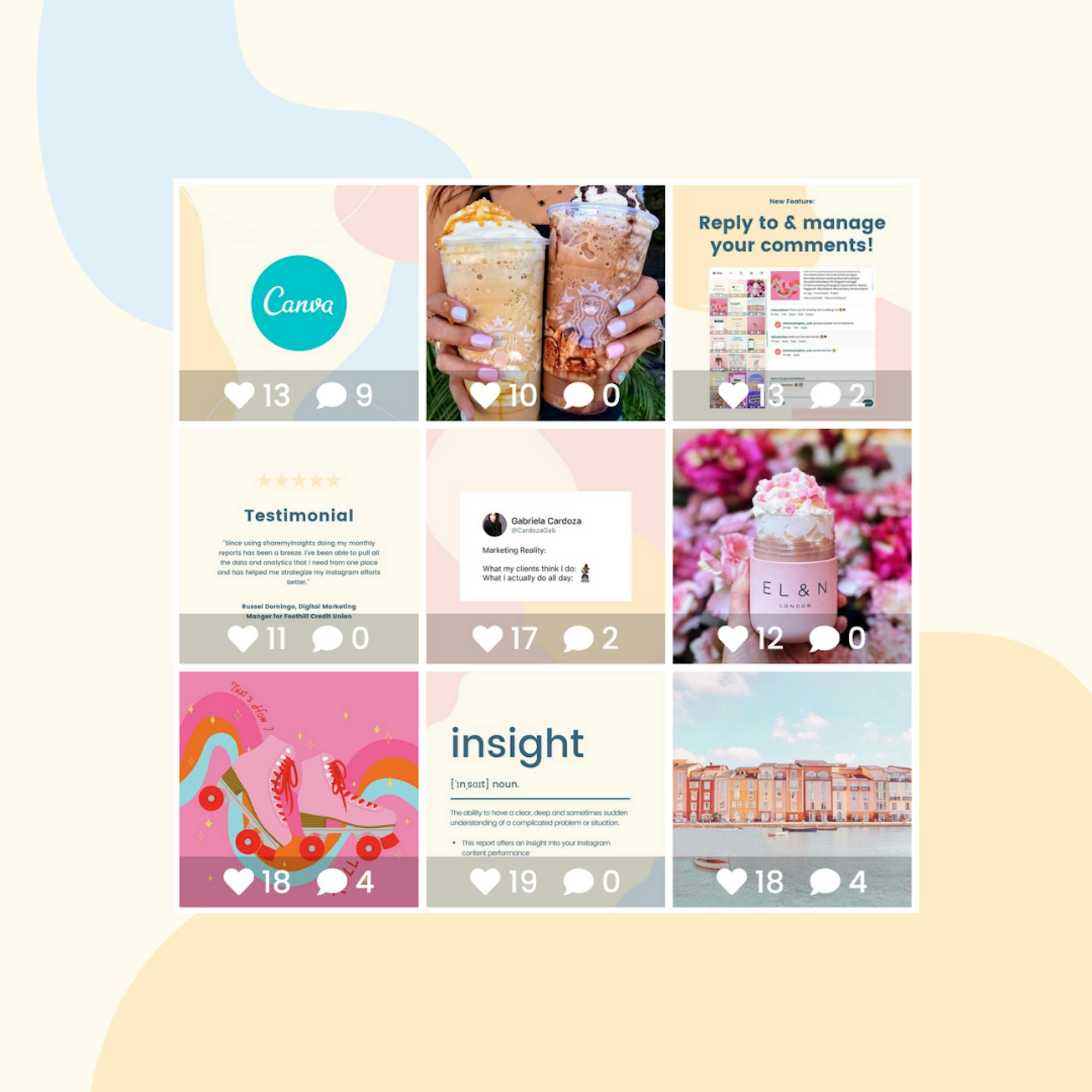 Instagram comments grid