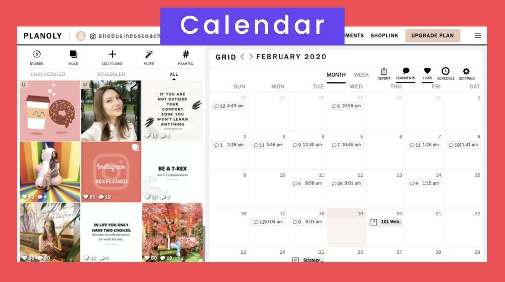 Create a Instagram posting calendar to make your marketing plan solid