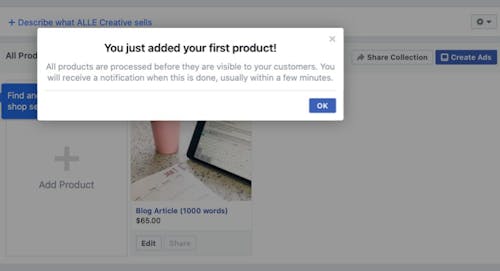 Manually add your products to your facebook shop, add short decriptions and group them.