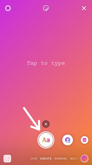 Go to your Instagram story and enter the create mode.
