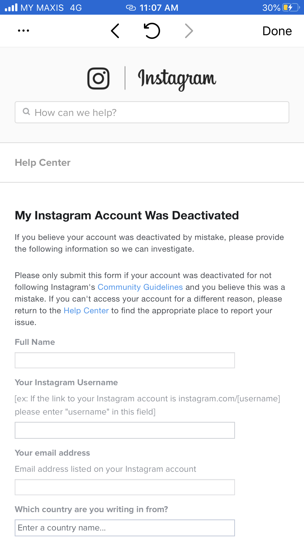 DO another appeal to get your deactivated instagram account back