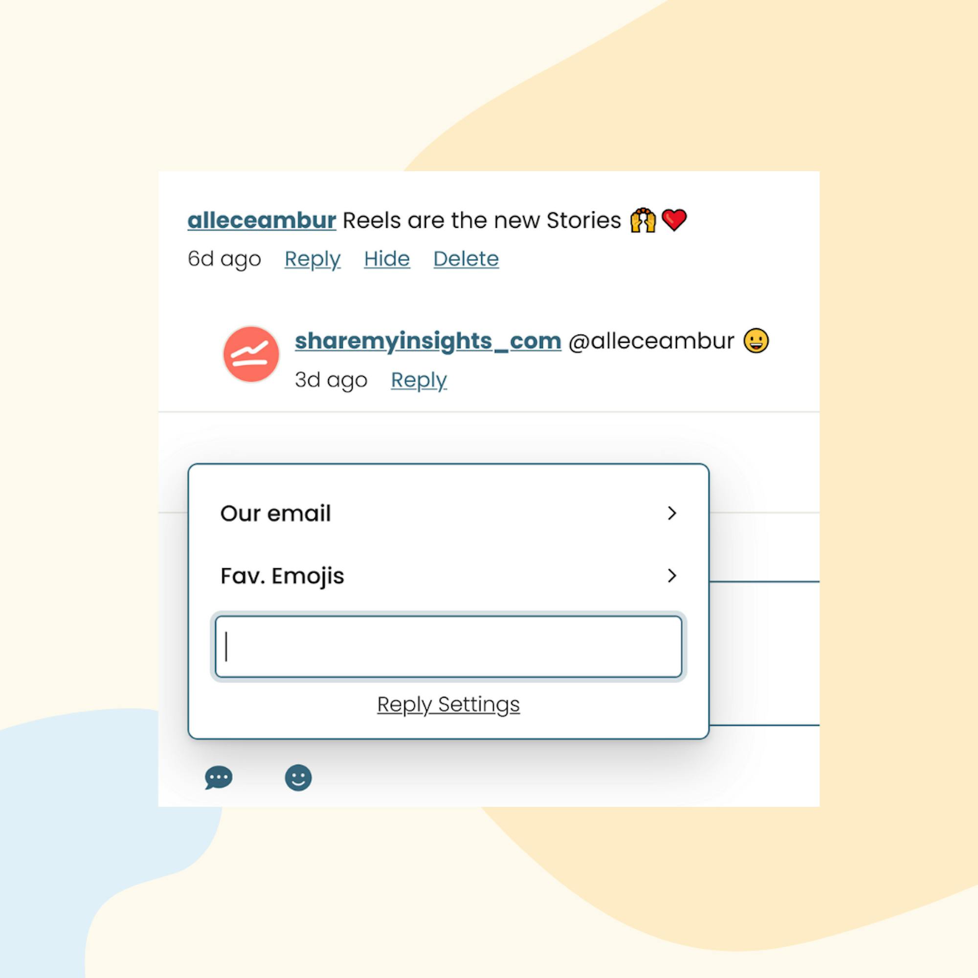 Create and use custom saved replies in your Instagram comments