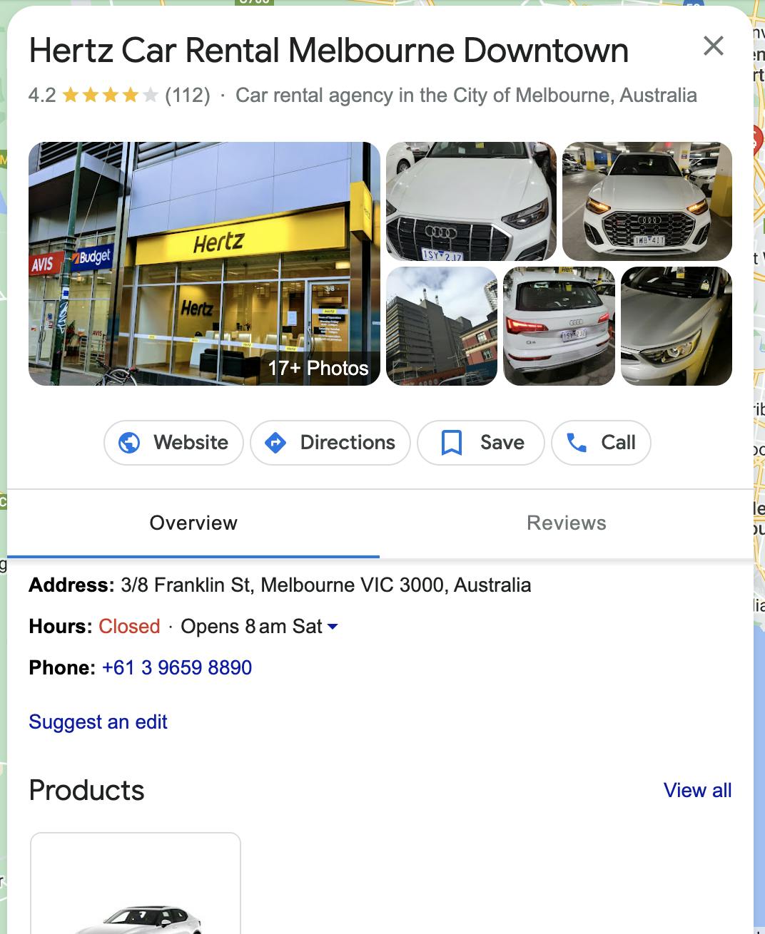 Google My Business page