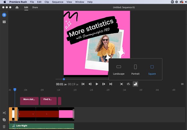 Adobe Rush video editing tool