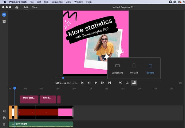 Adobe rush video editing tool